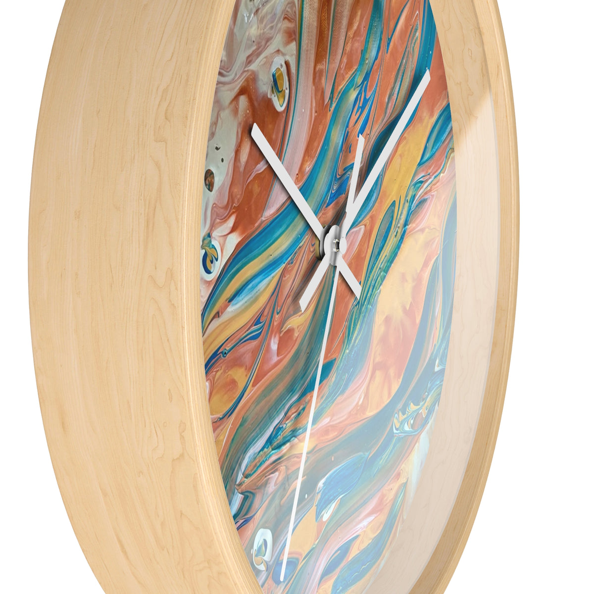 Wall Clock - Abstract Blue & Gold