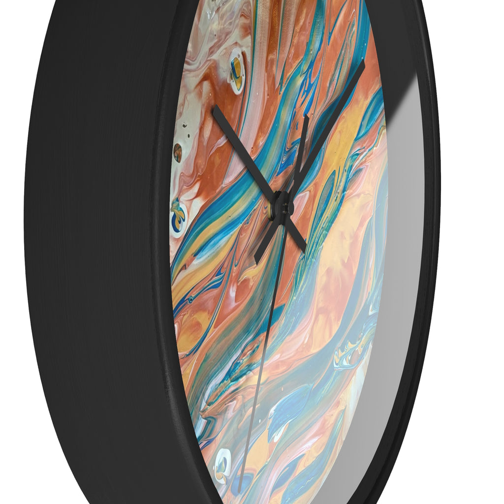 Wall Clock - Abstract Blue & Gold