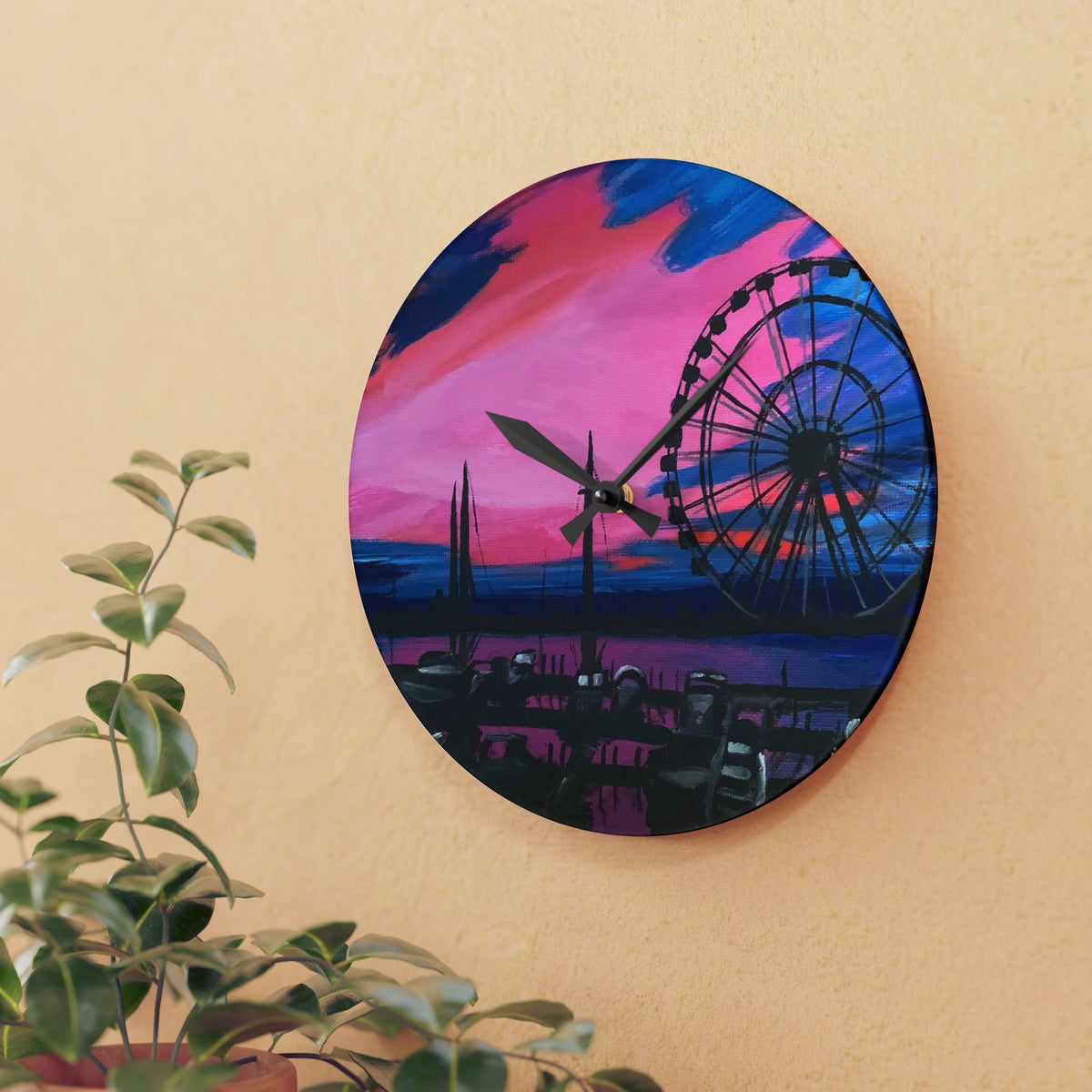 Wall Clock Acrylic - Ferris Wheel