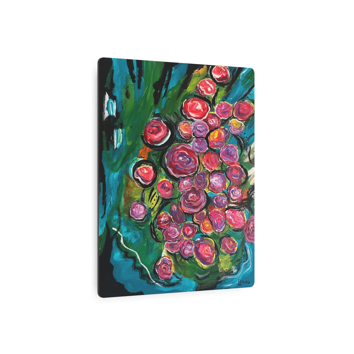 Metal Art Sign - Abstract Flowers