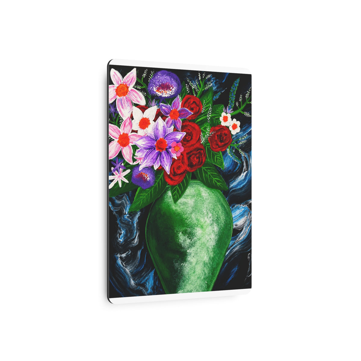 Metal Art Sign - Green Vase