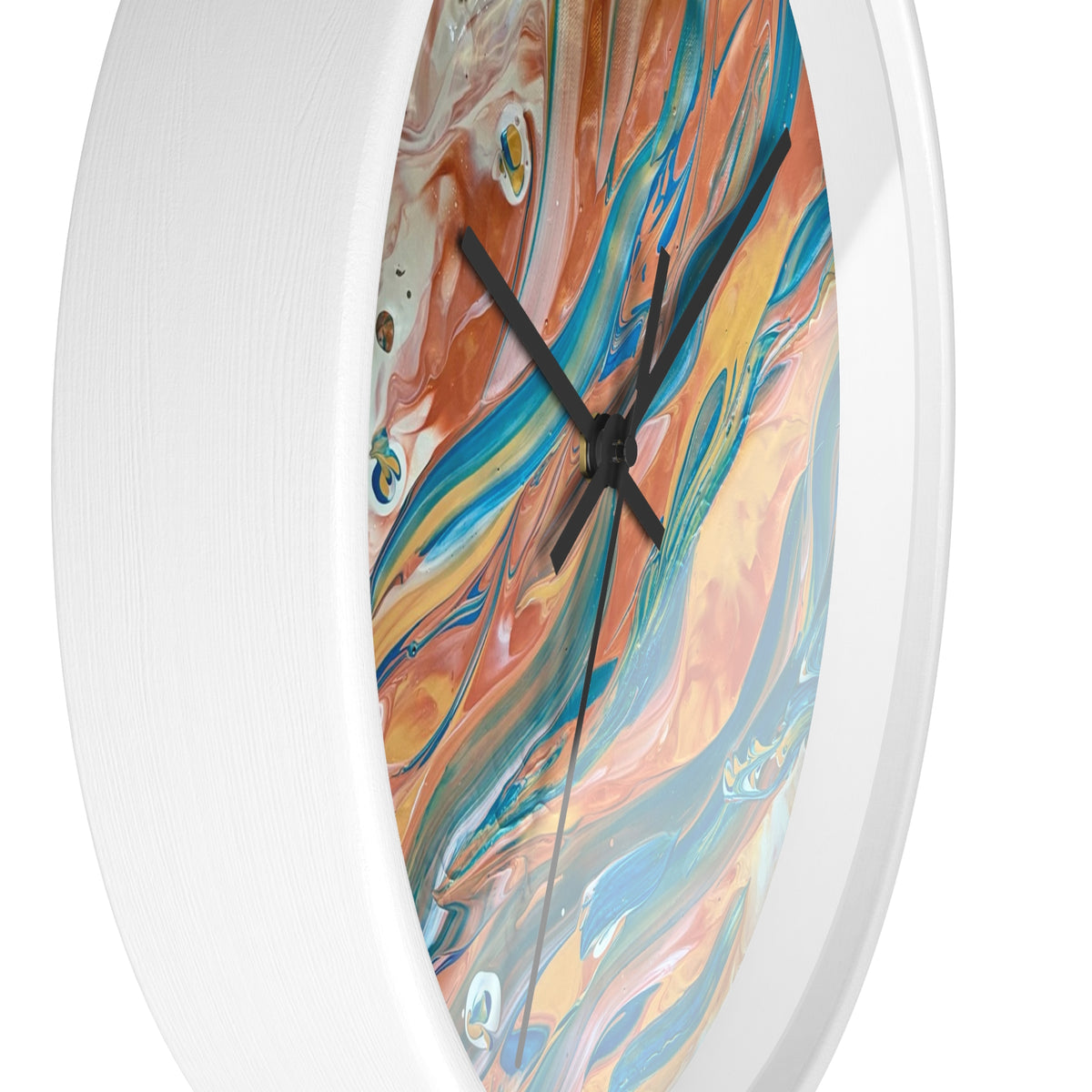 Wall Clock - Abstract Blue & Gold