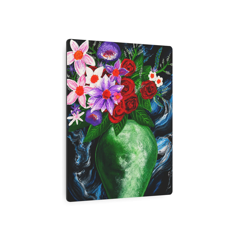 Metal Art Sign - Green Vase