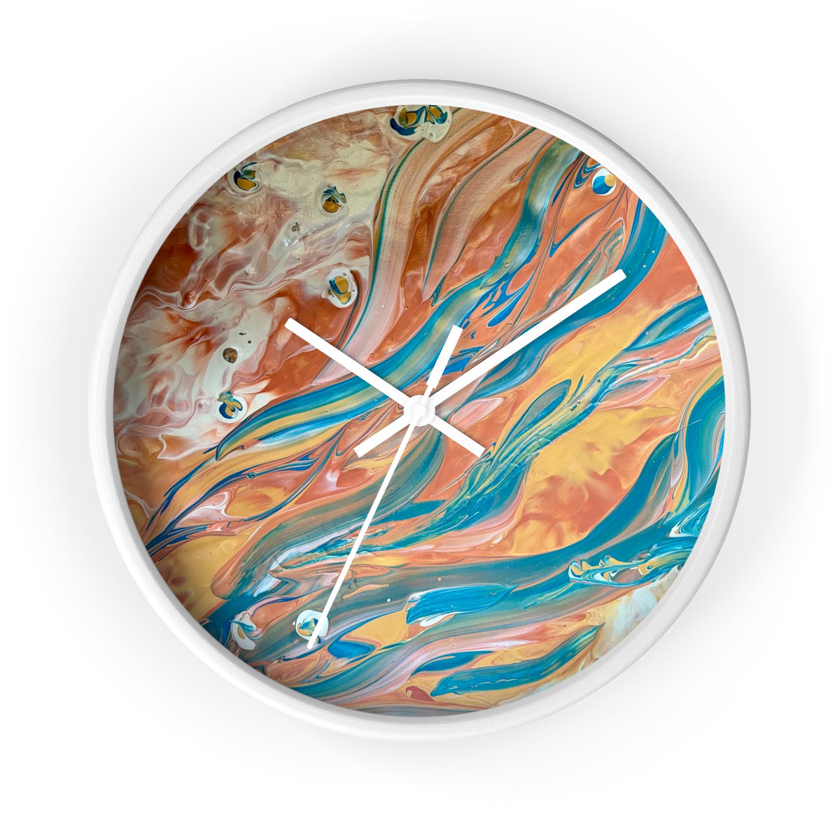 Wall Clock - Abstract Blue & Gold