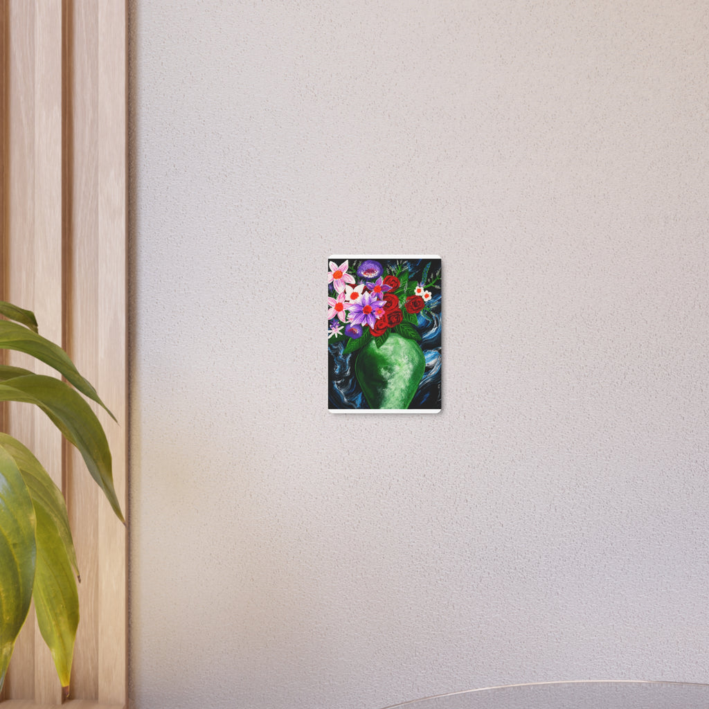 Metal Art Sign - Green Vase