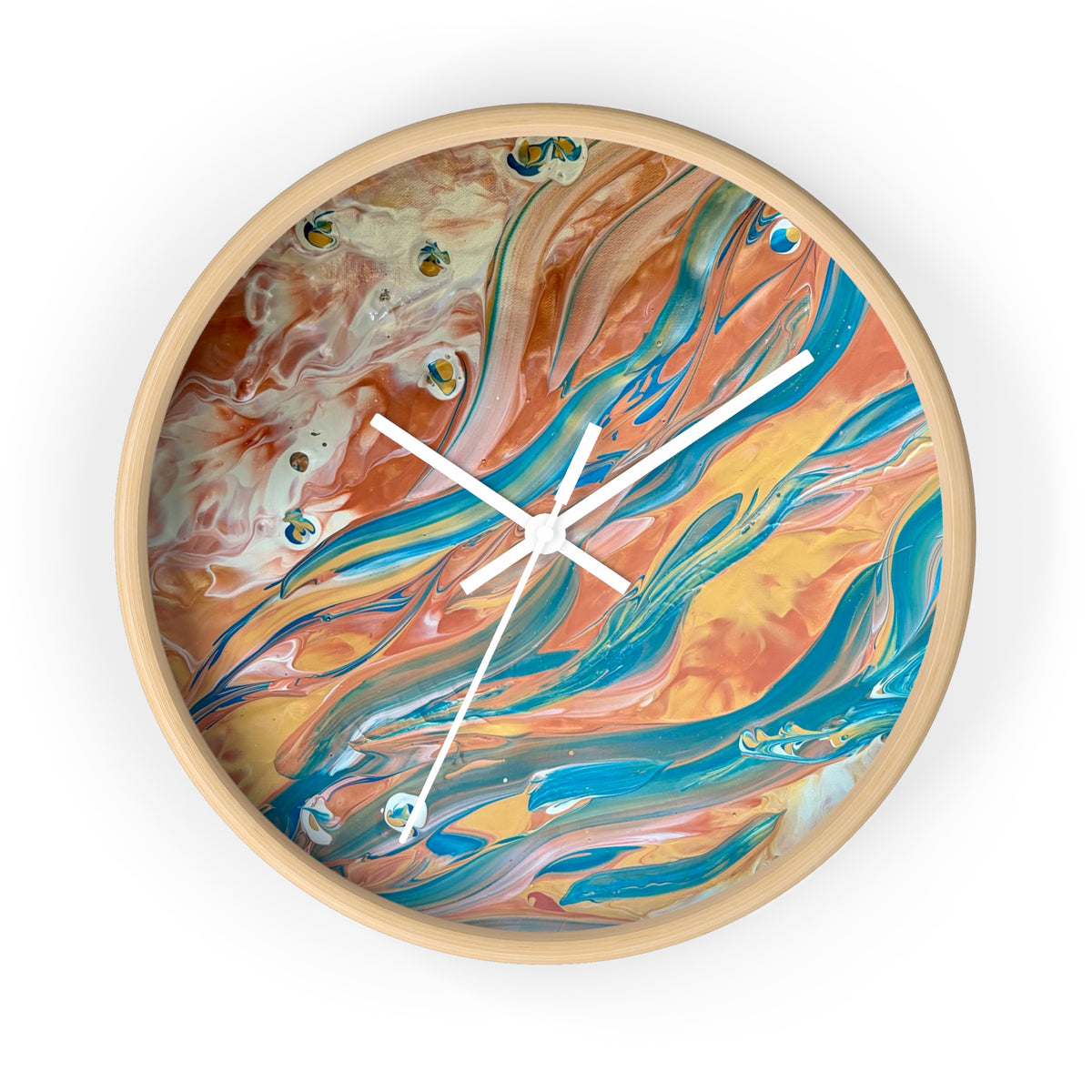 Wall Clock - Abstract Blue & Gold