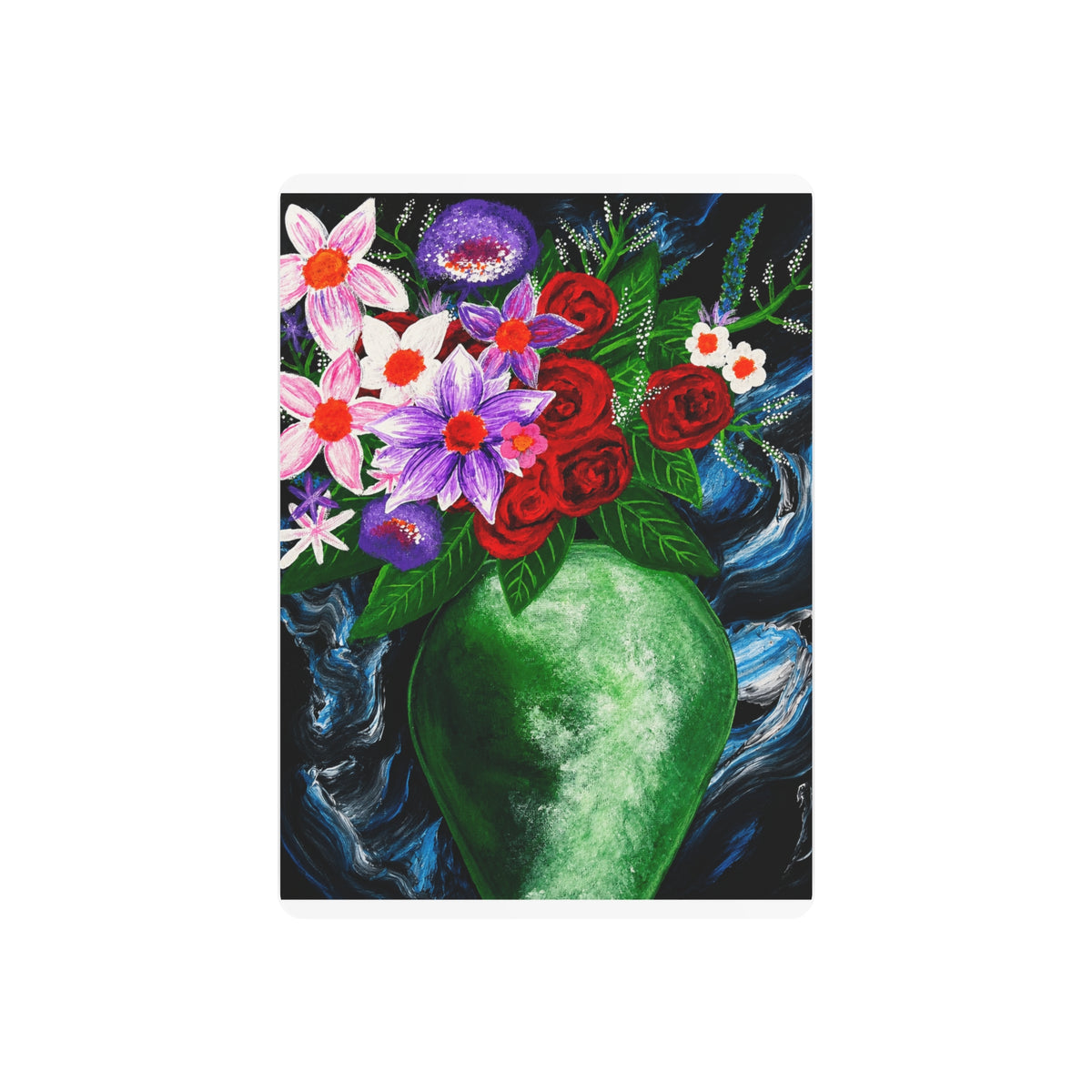 Metal Art Sign - Green Vase