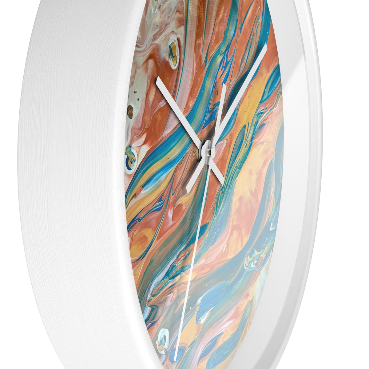 Wall Clock - Abstract Blue & Gold