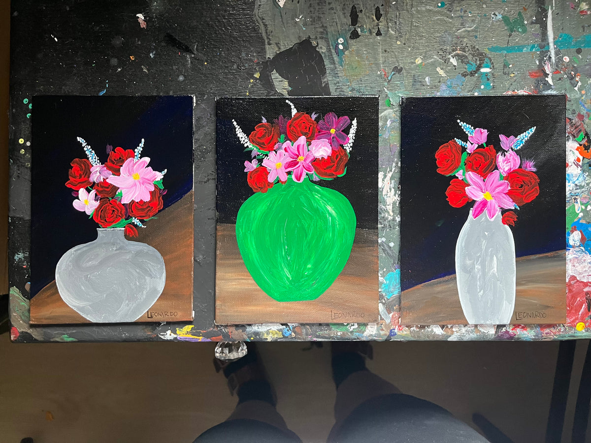 After Dark Floral Mini Series - Electric Bloom - Original Artwork