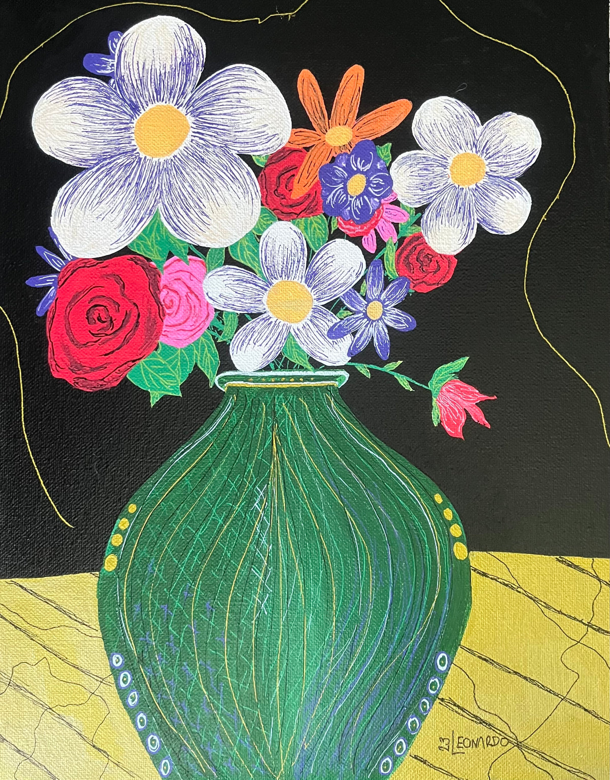 Green vase - Original Artwork