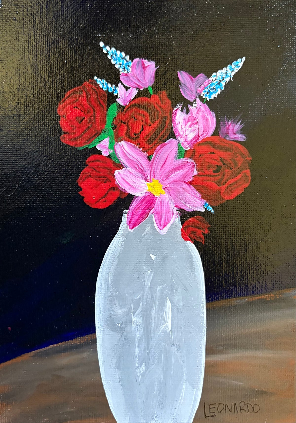 After Dark Floral Mini Series - Electric Bloom - Original Artwork