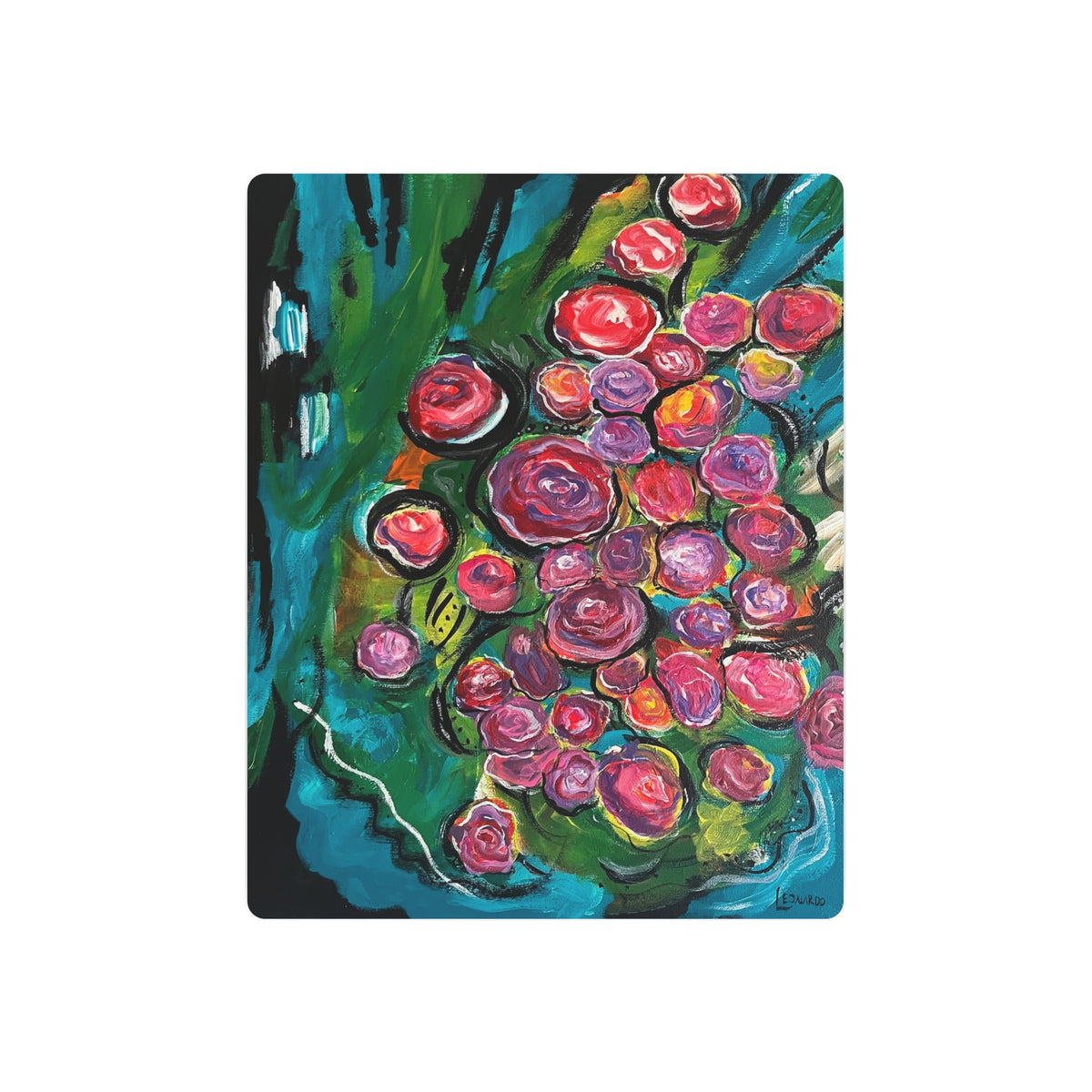 Metal Art Sign - Abstract Flowers