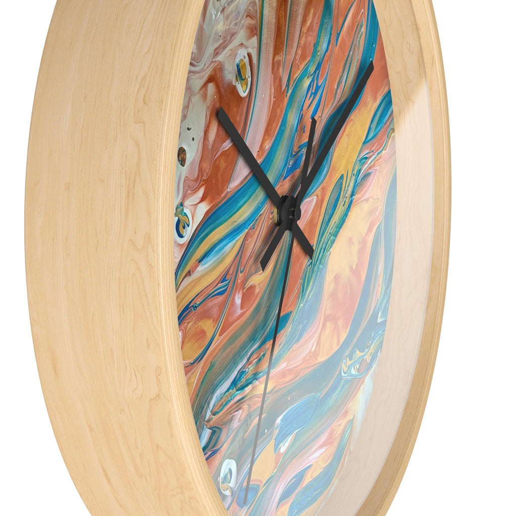 Wall Clock - Abstract Blue & Gold