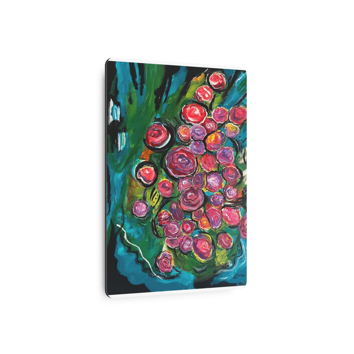 Metal Art Sign - Abstract Flowers