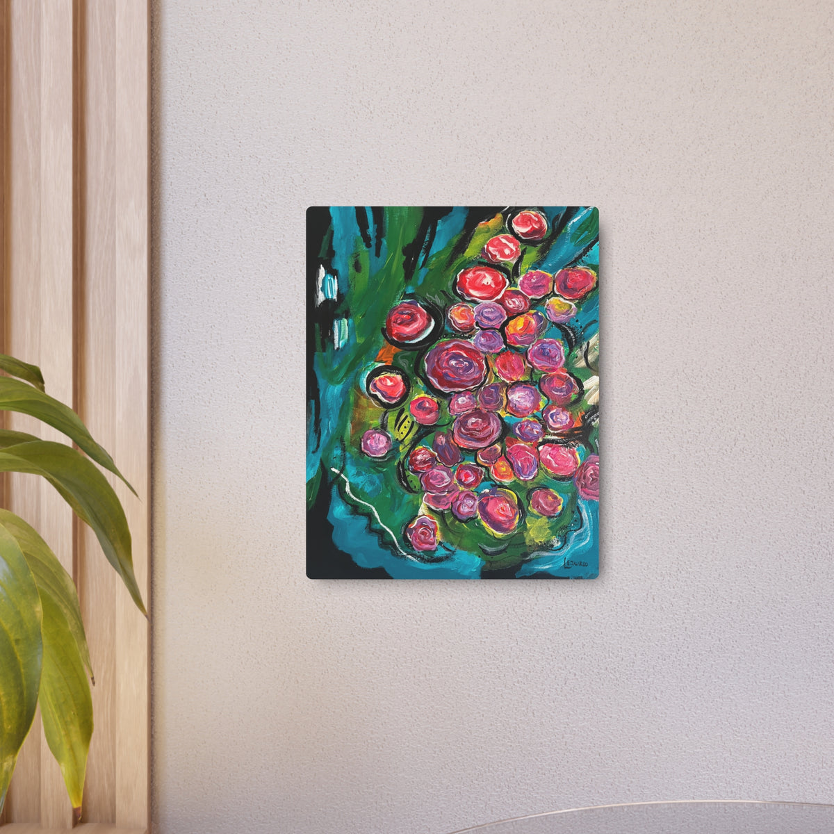 Metal Art Sign - Abstract Flowers