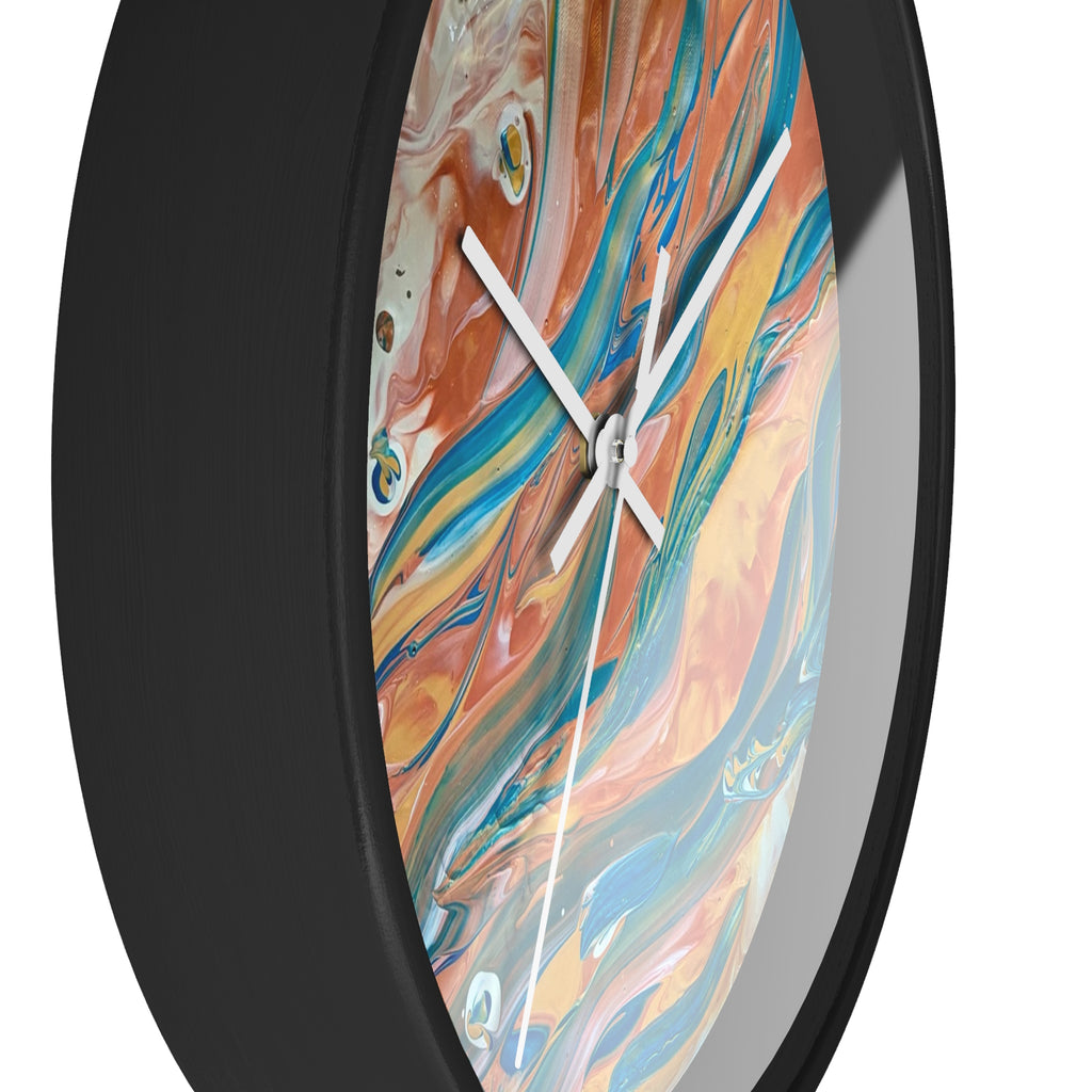 Wall Clock - Abstract Blue & Gold
