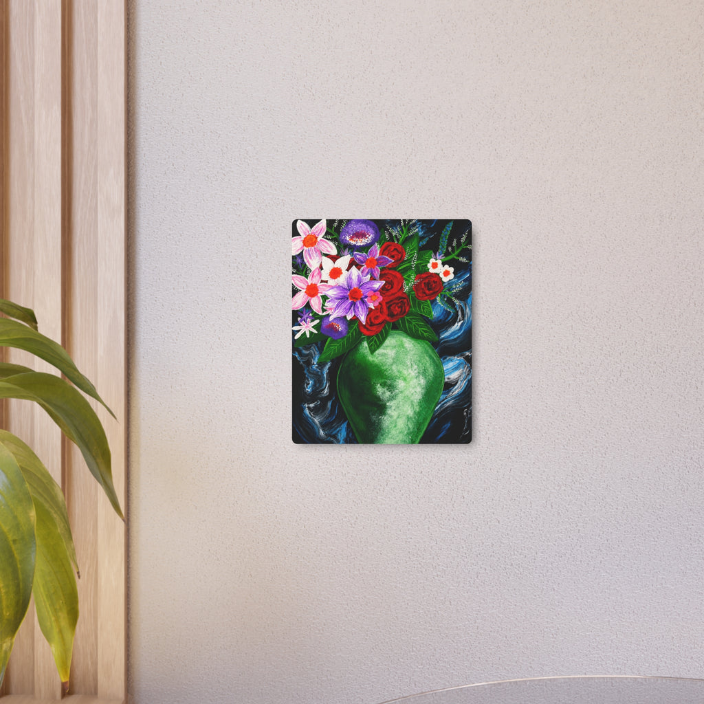 Metal Art Sign - Green Vase