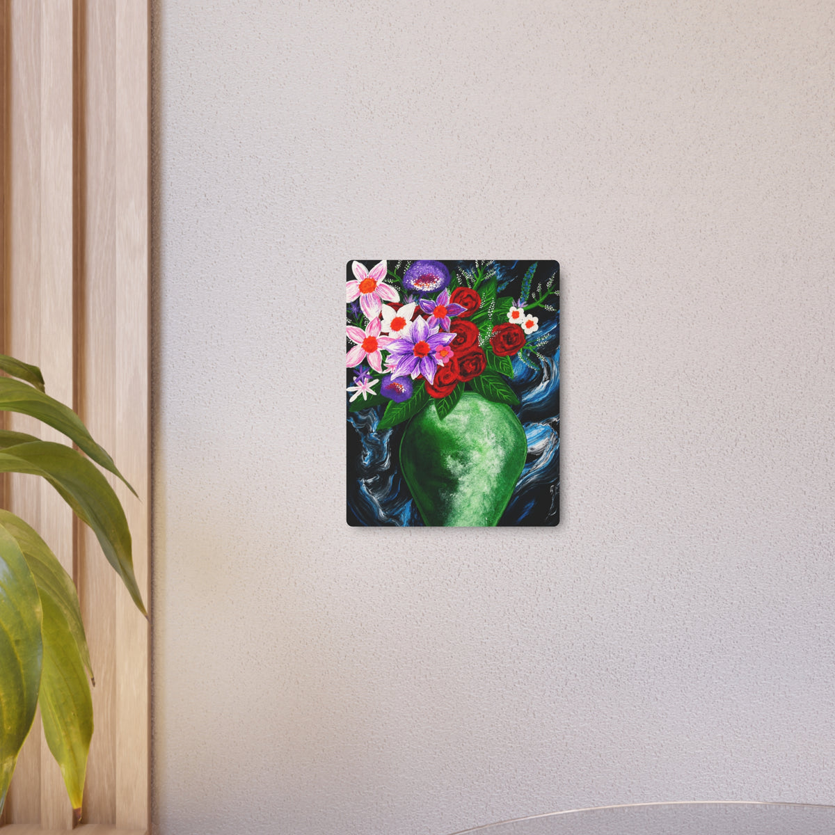 Metal Art Sign - Green Vase